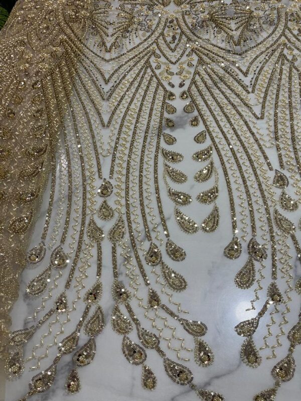 beaded net lace (per yrd) colour: gold