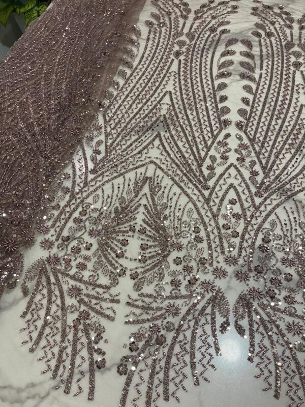 beaded net lace (per yrd) colour: brown